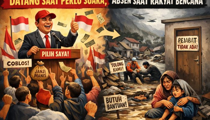 Editorial: Ketika ke TPS Wajib Hadir, Bencana Cukup Diwakili, Satire Kepemimpinan di Negeri Ini