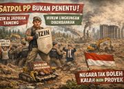 SATPOL PP BUKAN PENENTU: IZIN DIJADIKAN TAMENG, HUKUM LINGKUNGAN DIKORBANKAN ,NEGARA TAK BOLEH KALAH OLEH PROYEK