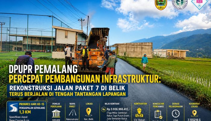 DPUPR Pemalang Percepat Rekonstruksi Jalan Paket 7 di Belik, Jaga Standar Mutu di Tengah Tantangan Lapangan