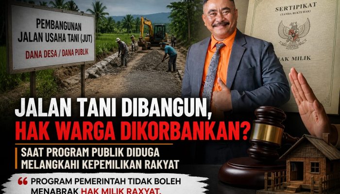 Jalan Usaha Tani Diduga Gunakan Tanah Warga Tanpa Izin, Praktisi Hukum: Program Pemerintah Tidak Boleh Menabrak Hak Milik Rakyat