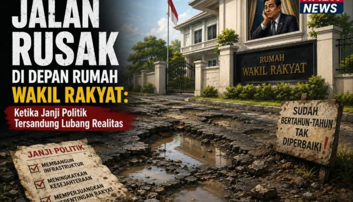 Jalan Rusak di Depan Rumah Wakil Rakyat: Ketika Janji Politik Tersandung Lubang Realitas