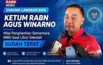 Dukung Langkah BGN : Ketua Umum RABN Agus Winarno Nilai Penghentian Sementara MBG Saat Libur Sekolah Sudah Tepat