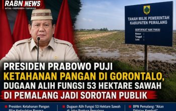 Presiden Prabowo Puji Ketahanan Pangan di Gorontalo, Dugaan Alih Fungsi 53 Hektare Sawah di Pemalang Jadi Sorotan Publik
