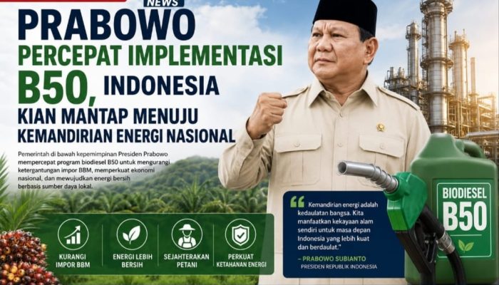 Prabowo Percepat Implementasi B50, Indonesia Kian Mantap Menuju Kemandirian Energi Nasional
