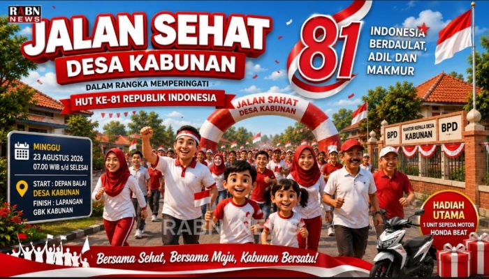 Semarak HUT Ke-81 RI, Desa Kabunan Gelar Jalan Sehat: Sehat Bersama, Rayakan Kemerdekaan dan Undian Berhadiah