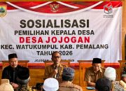 Pimpin Sosialisasi Pilkades di Jojogan, Camat Watukumpul Tegas Ingatkan Warga Tolak Jual Beli Suara.