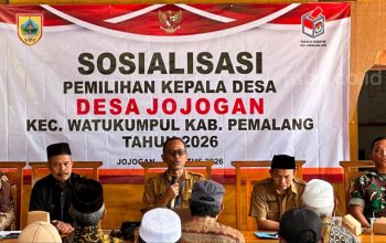 Pimpin Sosialisasi Pilkades di Jojogan, Camat Watukumpul Tegas Ingatkan Warga Tolak Jual Beli Suara.