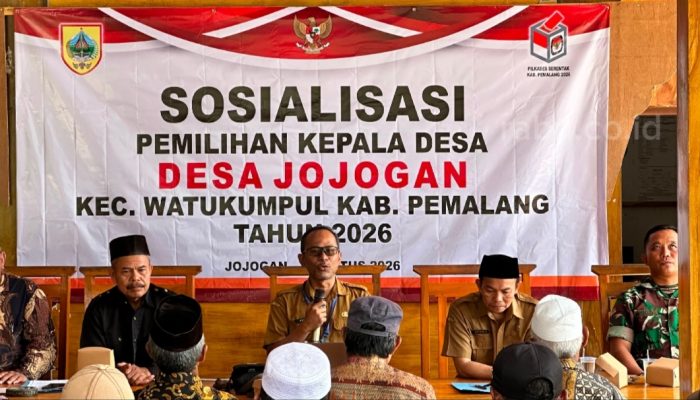 Pimpin Sosialisasi Pilkades di Jojogan, Camat Watukumpul Tegas Ingatkan Warga Tolak Jual Beli Suara.
