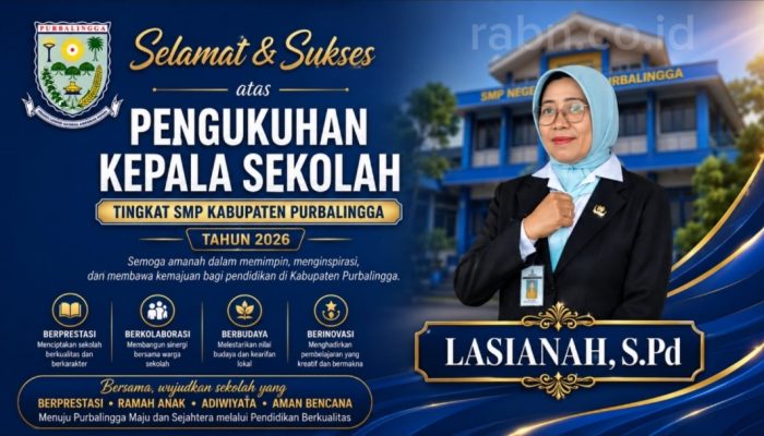 Pengukuhan Kepala Sekolah Tingkat SMP Kabupaten Purbalingga 2026, Perkuat Kepemimpinan Pendidikan Berkarakter dan Ramah Anak