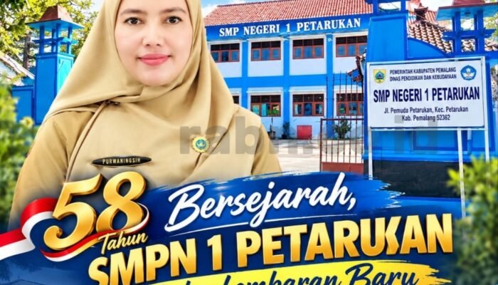 58 Tahun Ukir Sejarah, SMPN 1 Petarukan Buka Babak Baru, Purwaningsih Jadi Kepala Sekolah Perempuan Pertama